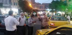  توزیع ماسک رایگان بین رانندگان تاکسی در پیشوا
